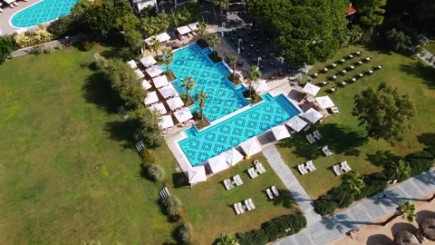 Resort Style Pool with Geometric Design ... | Stock Video | Pond5
