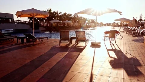Resort Swimming Pool  Stock Footage 117508778
