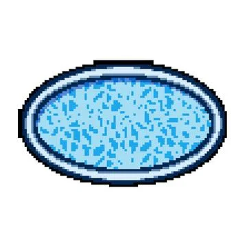Resort top view pool pixel art vector illustration Ilustração Stock