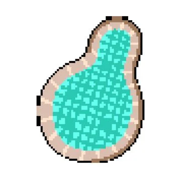 Resort top view pool pixel art vector illustration Illustrazione stock