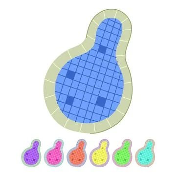 Resort top view pool vector cartoon graphic Stock Illustration