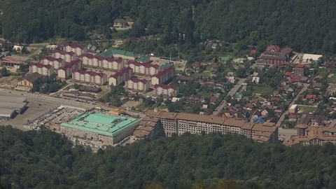Resort town in the mountains Stock Footage 73361968