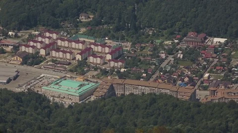 Resort town in the mountains Stock Footage 74414366