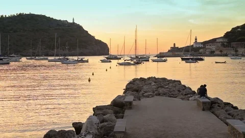 Resort town Port de Soller Stock Footage 82576952