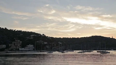 Resort town Port de Soller Stock Footage 82578100