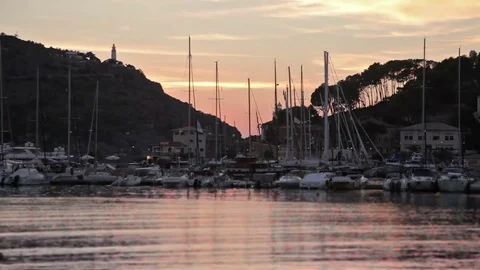 Resort town Port de Soller Stock Footage 82595010