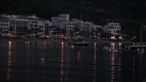 Resort town Port de Soller Stock Footage 82596011