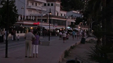 Resort town Port de Soller Stock Footage 82596123