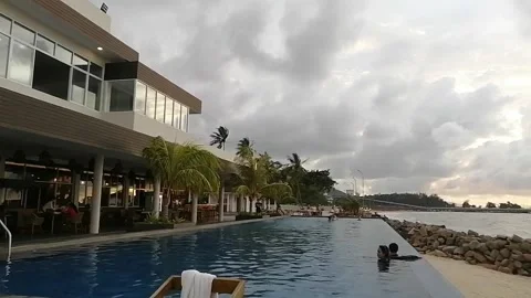 A resort views next to the beach Stock Footage 268130804