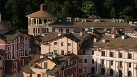 Resort village in the mountains Stock Footage 73364569