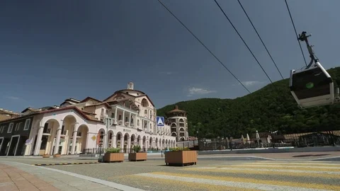 Resort village in the mountains Stock Footage 73364849
