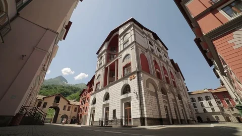Resort village in the mountains Stock Footage 74415526