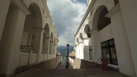 Resort village in the mountains Stock Footage 74415731