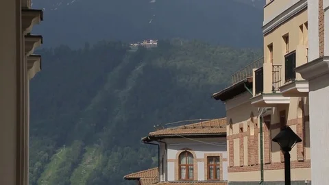 Resort village in the mountains Stock Footage 74415958