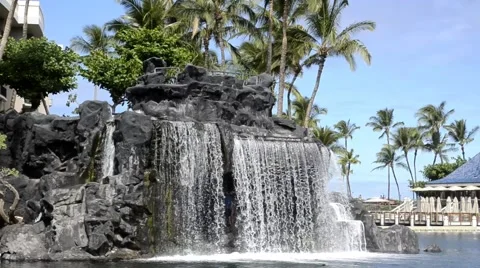 Resort Waterfall Stock Footage 48160363