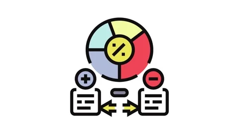 Resource allocation business process color icon animation Stock Footage 326110554