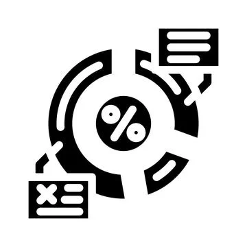 Resource allocation business process glyph icon vector illustration Stock Illustration