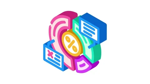 Resource allocation business process isometric icon animation Stock Footage 327284196