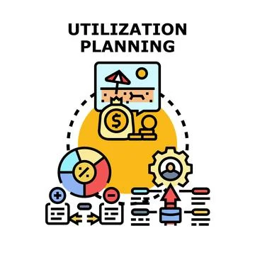 Resource allocation planning for business goals and vacation Stock Illustration