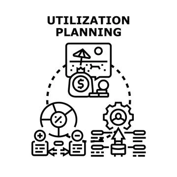 Resource allocation planning for business goals and vacation Stock Illustration