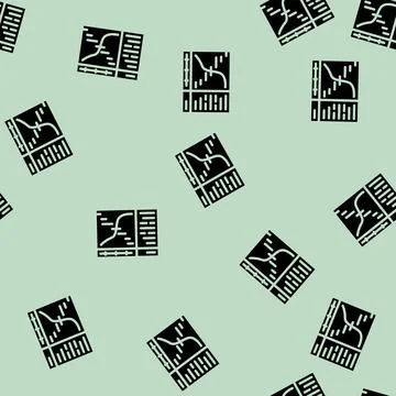 Resource assessment mining glyph vector seamless pattern Stock Illustration