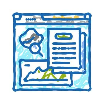 Resource assessment mining icon doodle illustration Stock Illustration