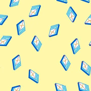 Resource assessment mining isometric icon seamless pattern イラスト素材