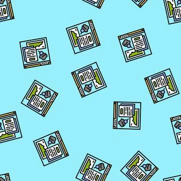 Resource assessment mining vector seamless pattern 스톡 일러스트