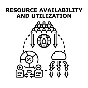 Resource availability and utilization concept on demand management Stock Illustration