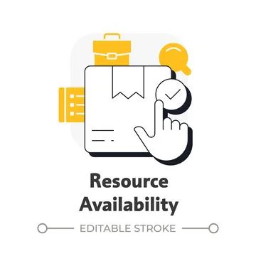 Resource availability flat outline concept icon Stock Illustration