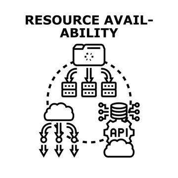 Resource availability management with cloud and api concepts Stock Illustration