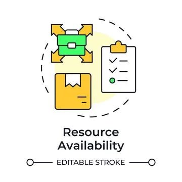 Resource availability multi color concept icon Stock Illustration