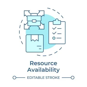 Resource availability soft blue concept icon Stock Illustration