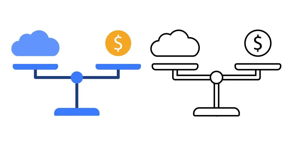 Resource balance scale Stock Illustration