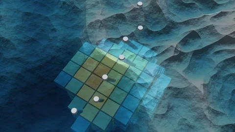 Resource Block Model Under Contoured Topography Drillhole Grade Rotating Vidéo 343632482