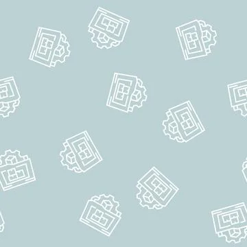 Resource for business process line seamless pattern Stock Illustration