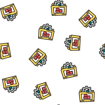 Resource for business process vector seamless pattern Stock Illustration
