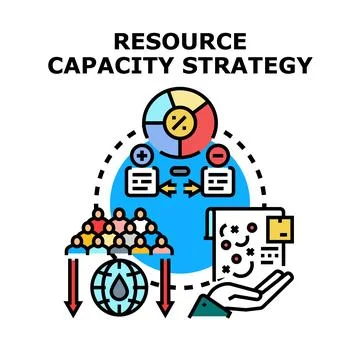 Resource capacity strategy planning and management concept Stock Illustration