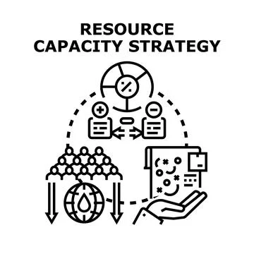 Resource capacity strategy planning and management concept Illustrazione stock