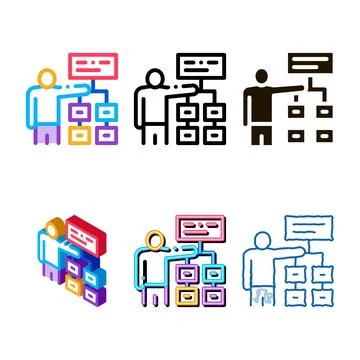 Resource concept presentation icon set vector outline イラスト素材