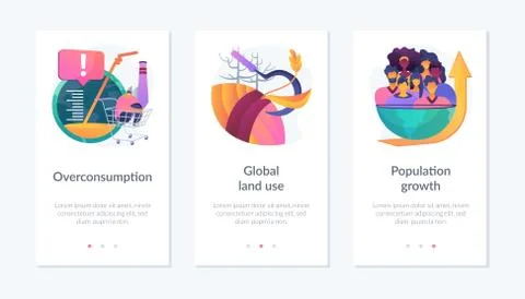 Resource consumption app interface template. Stock Illustration