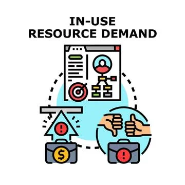 Resource demand planning management and optimization concept Illustration