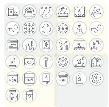 Resource Digital Vector Pack containing 32 Editable Thin Line 256x256 Icons Stock Illustration