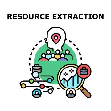 Resource extraction and data analysis concept Stock Illustration
