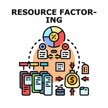 Resource factoring concept managing financing and business operations 스톡 일러스트