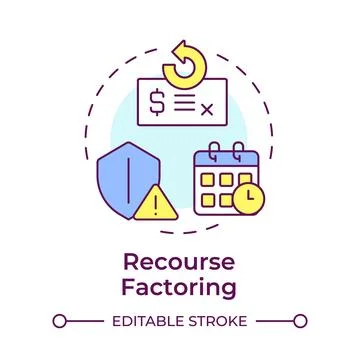 Resource factoring multi color concept icon Stock Illustration