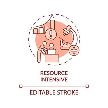 Resource intensive red concept icon Stock Illustration