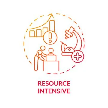 Resource intensive red gradient concept icon Stock Illustration