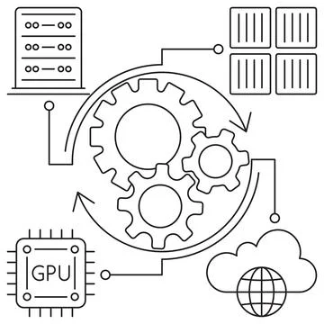 Resource Management and Orchestration Tools in ML Infrastructure Icon イラスト素材
