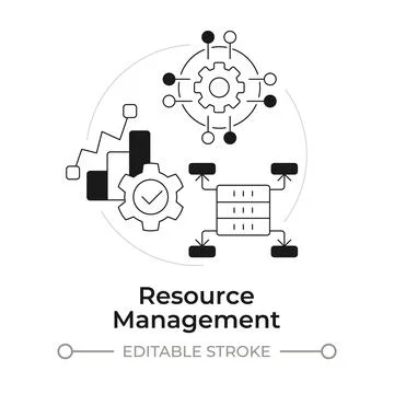 Resource management modern flat line concept icon 스톡 일러스트